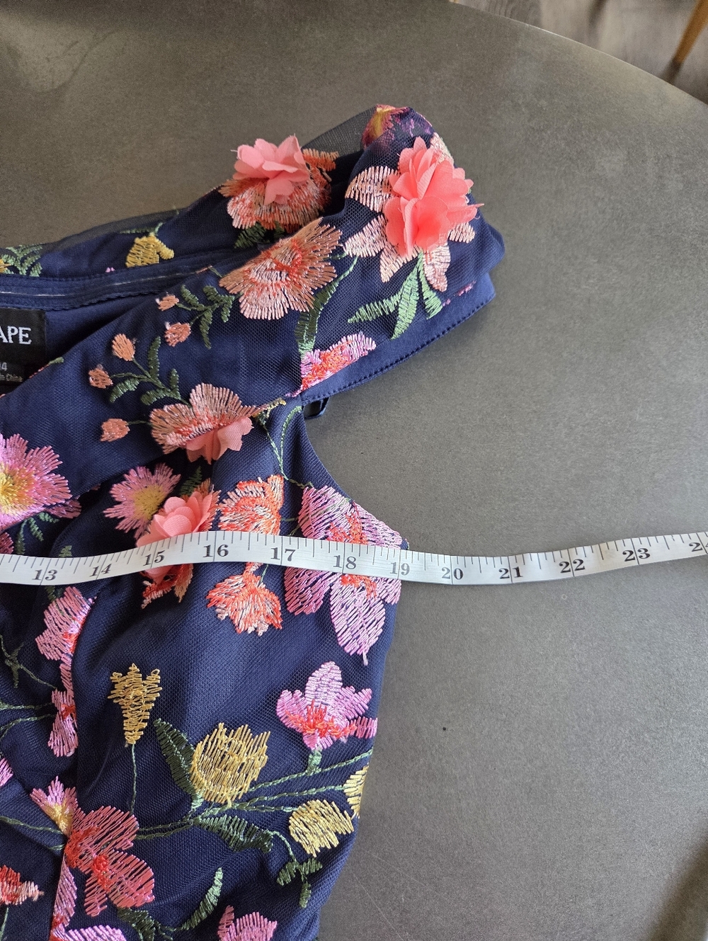 Xscape Off The-Shoulder Embroidered Floral Midi Dress Size 14 NWT $300 Formal - Picture 14 of 16